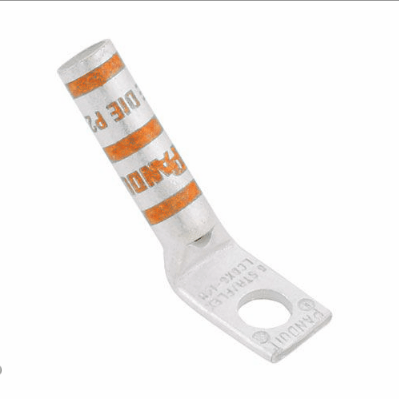 L3/0-38H/W 45° Compression Lug | 3/0 AWG | 3/8" Stud | Inspection Window | Orange