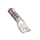 Heavy duty 2 AWG compression lug with long barrel design, made from T2 copper, UL listed, straight tongue, and #10 stud hole.