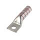 L8-38W high-voltage electrical lug for #8 AWG cable, featuring tinned copper construction, long barrel design, 3/8" bolt hole, and 35kV voltage rating.