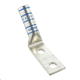 PK10 400 MCM 45-degree heavy duty compression lug made from T2 copper with dual 1/2" stud holes at 1-3/4" spacing and blue color coding.