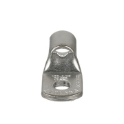 2/0 AWG tubular ring compression lug made from tin-plated T2 copper with 5/16" stud hole, inspection window, and short barrel design for electrical applications.