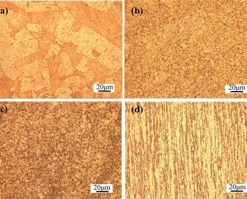 Microstructure comparison of copper materials: porous cast copper versus dense, refined cold-forged copper used for high-conductivity electrical lugs.