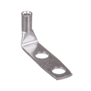 Back view of the tin-plated copper lug showing the flat mounting surface and 5/8 inch hole spacing.