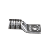 Front view of 2/0 AWG Copper Compression Lug (Straight Tongue) showing 1-hole 5/16 inch stud and standard barrel.