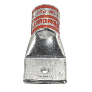 Close-up of the standard barrel entry for 3/0 AWG, highlighting the Orange color code and the 1 inch wire strip length guide.